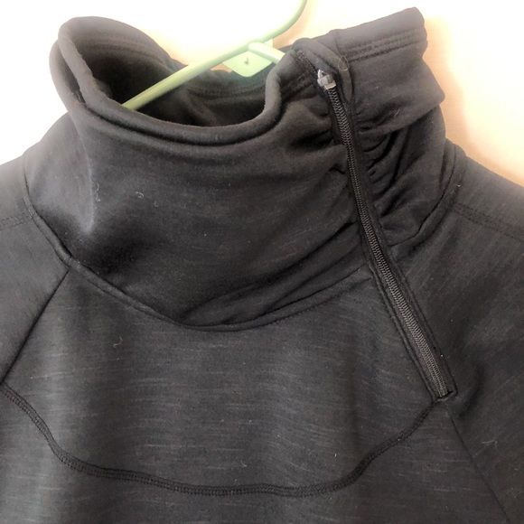 Athleta medium zip up runched neckline. Thumbholes. Lightly fleece lined. - Picture 3 of 6